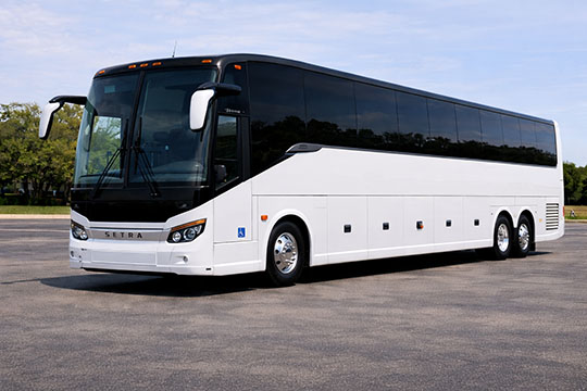 56-passenger charter bus available for charter in Wilmington, NC